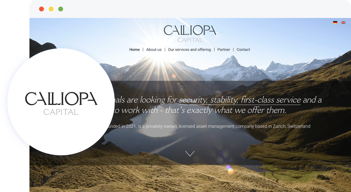 calliopa logo and website